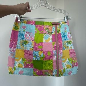 Lilly Pulitzer mini skirt! Pink green yellow pastel skirt for summer vacation!